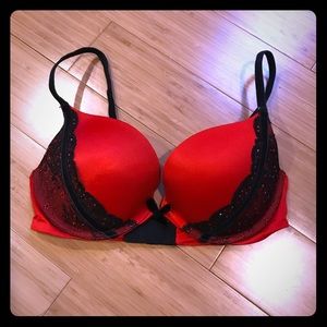 Victoria’s Secret Red and Black Lace Bra